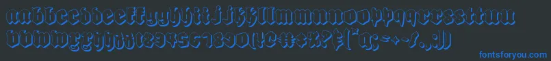 Biergartens Font – Blue Fonts on Black Background