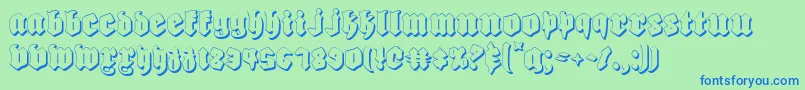 Biergartens Font – Blue Fonts on Green Background