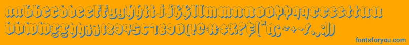 Biergartens Font – Blue Fonts on Orange Background