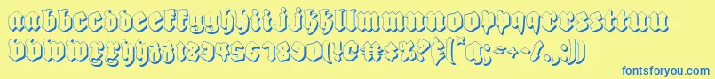 Biergartens Font – Blue Fonts on Yellow Background