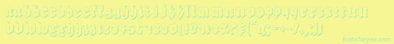 Biergartens Font – Green Fonts on Yellow Background