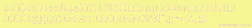 Biergartens Font – Pink Fonts on Yellow Background