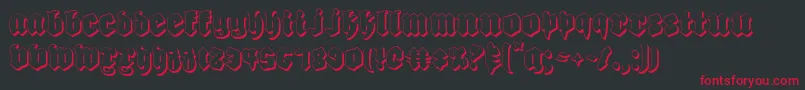 フォントBiergartens – 黒い背景に赤い文字
