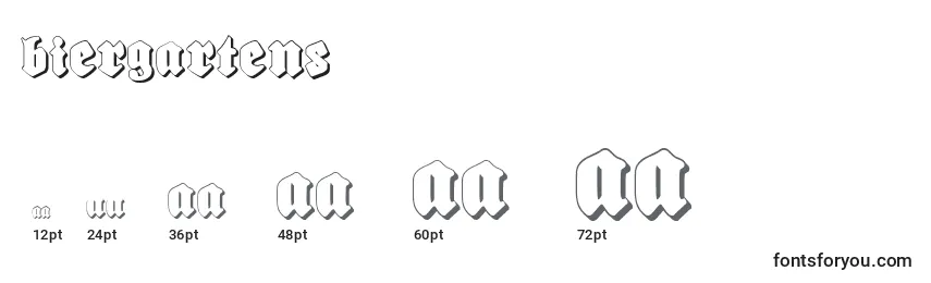 Biergartens Font Sizes