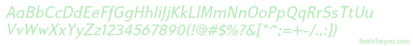 Ikariusadfno2stdItalic Font – Green Fonts on White Background