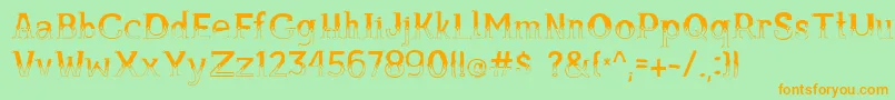 Bule Font – Orange Fonts on Green Background