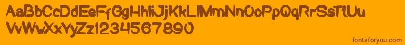 TakeAndGive-Schriftart – Braune Schriften auf orangefarbenem Hintergrund