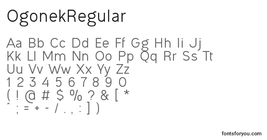 OgonekRegular-fontti – aakkoset, numerot, erikoismerkit