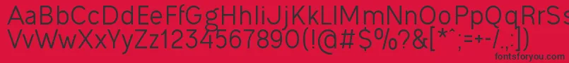 Fonte OgonekRegular – fontes pretas em um fundo vermelho