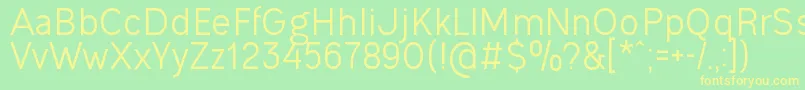 OgonekRegular Font – Yellow Fonts on Green Background