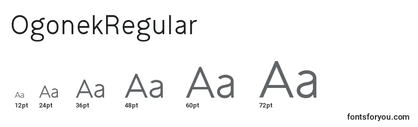 Размеры шрифта OgonekRegular
