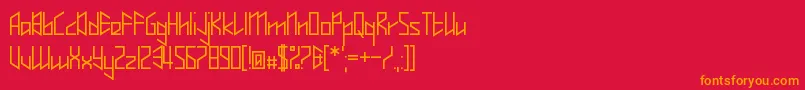 フォントWhisperer – 赤い背景にオレンジの文字