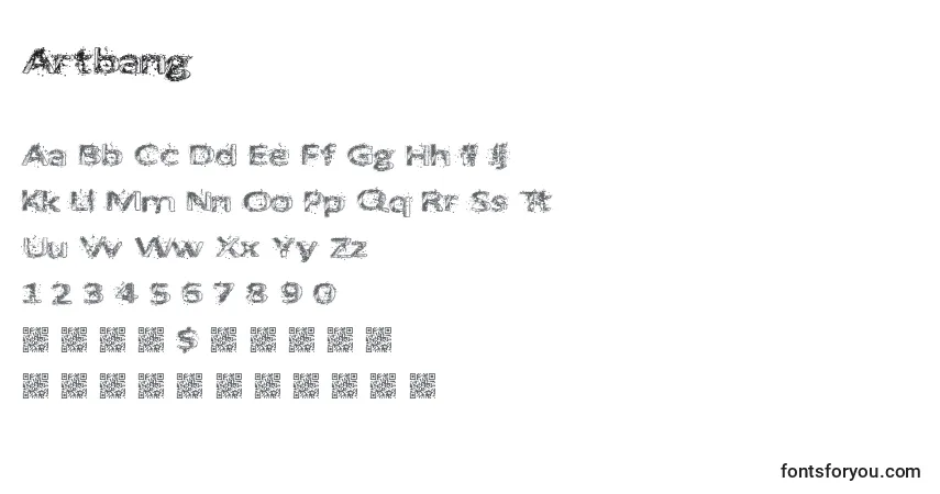 Schriftart Artbang – Alphabet, Zahlen, spezielle Symbole