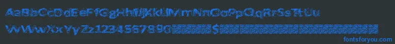 Artbang-Schriftart – Blaue Schriften auf schwarzem Hintergrund