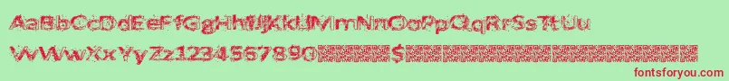 Artbang Font – Red Fonts on Green Background