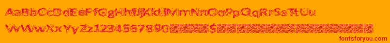 Шрифт Artbang – красные шрифты на оранжевом фоне