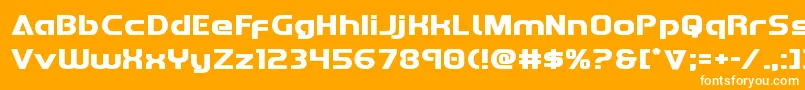 Redlineexpand-Schriftart – Weiße Schriften auf orangefarbenem Hintergrund