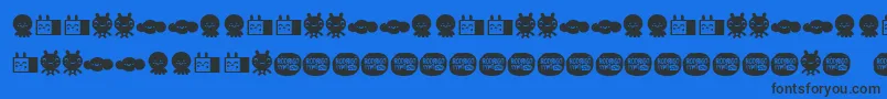 LamonaproDingbatKawaii Font – Black Fonts on Blue Background