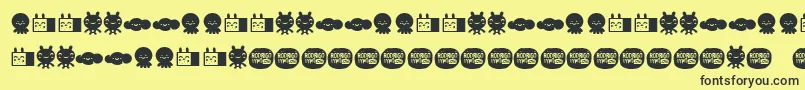 LamonaproDingbatKawaii Font – Black Fonts on Yellow Background