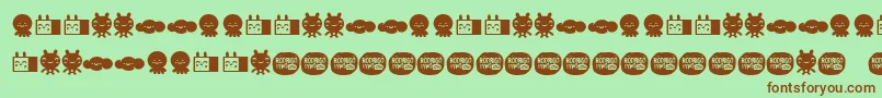 LamonaproDingbatKawaii-fontti – ruskeat fontit vihreällä taustalla
