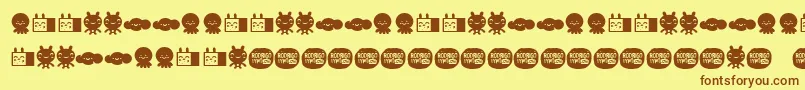 LamonaproDingbatKawaii Font – Brown Fonts on Yellow Background