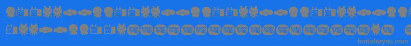 Fonte LamonaproDingbatKawaii – fontes cinzas em um fundo azul