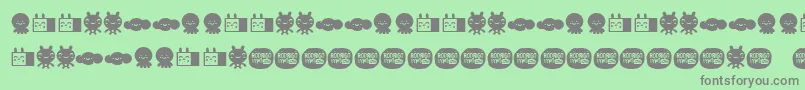 LamonaproDingbatKawaii Font – Gray Fonts on Green Background