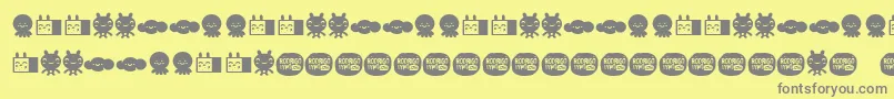 LamonaproDingbatKawaii Font – Gray Fonts on Yellow Background