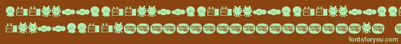 LamonaproDingbatKawaii Font – Green Fonts on Brown Background