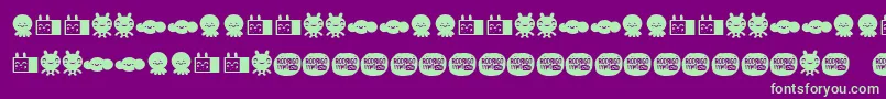 Fonte LamonaproDingbatKawaii – fontes verdes em um fundo violeta