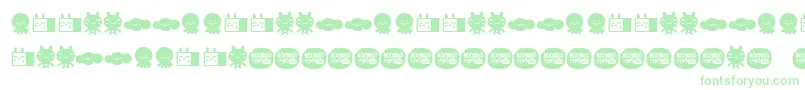 LamonaproDingbatKawaii Font – Green Fonts on White Background