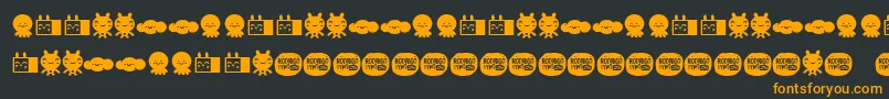 Lisätietoja LamonaproDingbatKawaii-fontista LamonaproDingbatKawaii-fontti – oranssit fontit mustalla taustalla