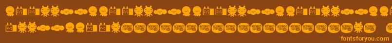 LamonaproDingbatKawaii Font – Orange Fonts on Brown Background