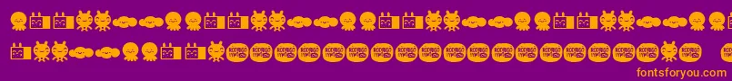 LamonaproDingbatKawaii Font – Orange Fonts on Purple Background