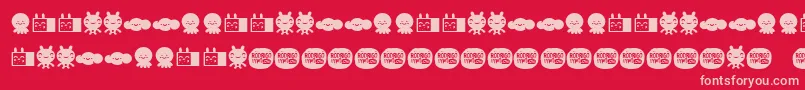 fuente LamonaproDingbatKawaii – Fuentes Rosadas Sobre Fondo Rojo