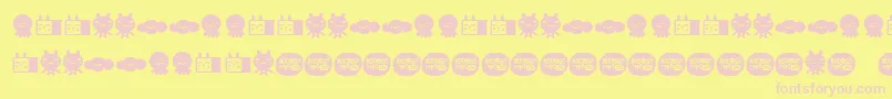 LamonaproDingbatKawaii Font – Pink Fonts on Yellow Background