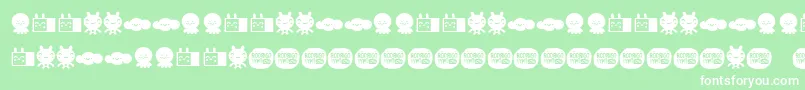 LamonaproDingbatKawaii Font – White Fonts on Green Background