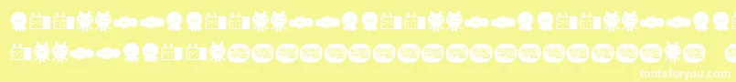 LamonaproDingbatKawaii Font – White Fonts on Yellow Background