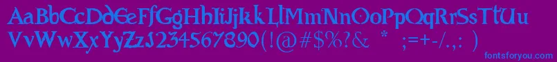 EvilBible Font – Blue Fonts on Purple Background