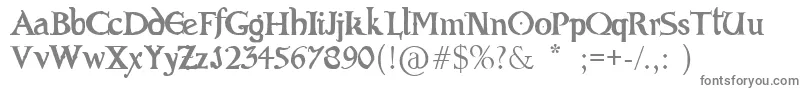 EvilBible-fontti – harmaat kirjasimet valkoisella taustalla