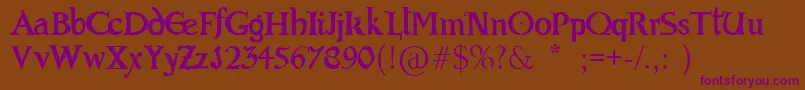 EvilBible Font – Purple Fonts on Brown Background