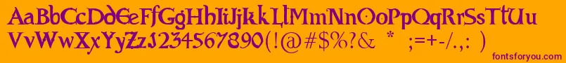 EvilBible Font – Purple Fonts on Orange Background