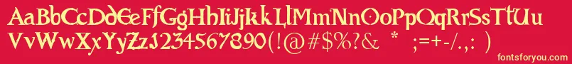 フォントEvilBible – 黄色の文字、赤い背景