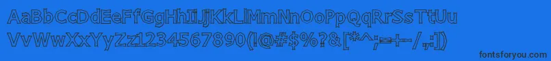 ChizzlerBoldOutline Font – Black Fonts on Blue Background