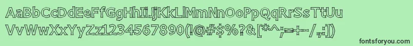 ChizzlerBoldOutline Font – Black Fonts on Green Background