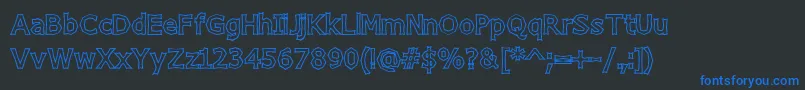 Шрифт ChizzlerBoldOutline – синие шрифты на чёрном фоне