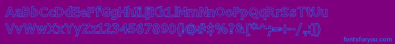 フォントChizzlerBoldOutline – 紫色の背景に青い文字