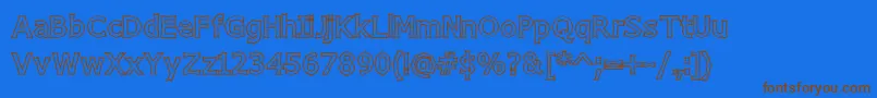 ChizzlerBoldOutline Font – Brown Fonts on Blue Background