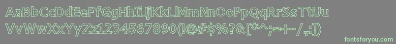 ChizzlerBoldOutline-fontti – vihreät fontit harmaalla taustalla