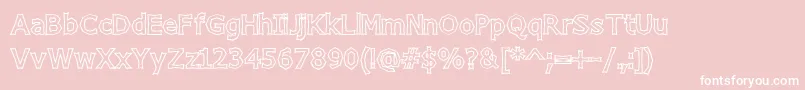 フォントChizzlerBoldOutline – ピンクの背景に白い文字